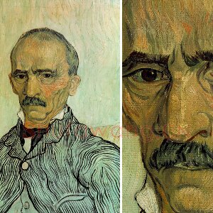 梵高油画作品《圣保罗医院的护理员特拉布克》肖像画