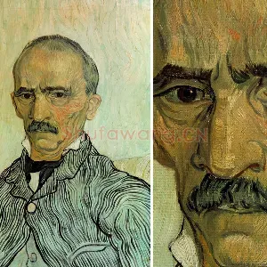梵高油画作品《圣保罗医院的护理员特拉布克》肖像画
