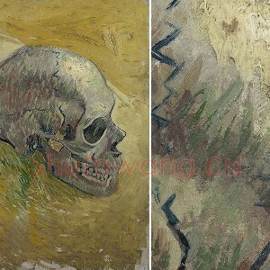 梵高油画习作《侧面的骷髅》