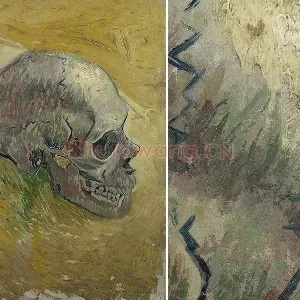梵高油画习作《侧面的骷髅》