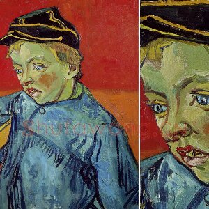 梵高油画《小学生卡米尔·鲁林》的肖像