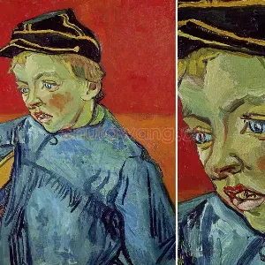 梵高油画《小学生卡米尔·鲁林》的肖像