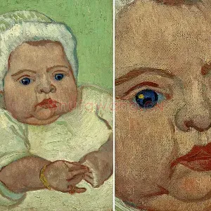 梵高《婴儿马塞尔·鲁林》肖像画作品