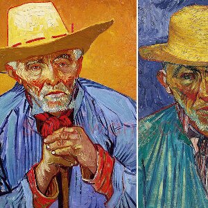 梵高油画《普罗旺斯牧羊人,耐心·埃斯卡利耶的肖像》