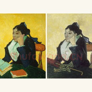 梵高油画人物《来自阿尔勒的女人》2幅