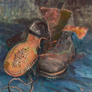 梵高油画静物《一双鞋》