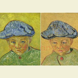 梵高油画人物肖像画《卡米尔·鲁林的肖像》