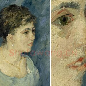 梵高油画肖像作品 穿蓝色衣服的女人肖像画