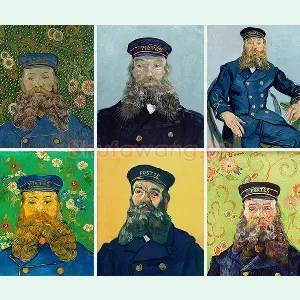 6幅梵高油画肖像作品《邮差约瑟夫·鲁林的肖像》