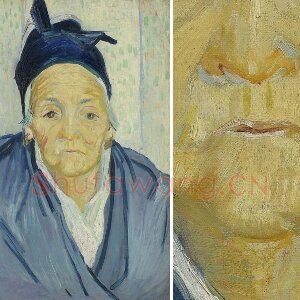 梵高作品《阿尔勒的一位老妇人》肖像画