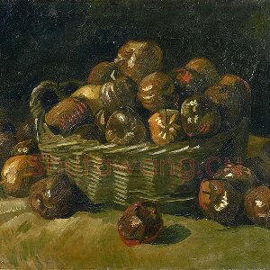 梵高油画静物《一篮苹果》