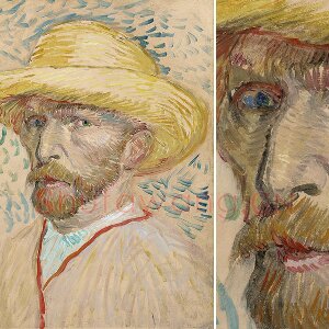 梵高1887年《戴草帽的自画像》