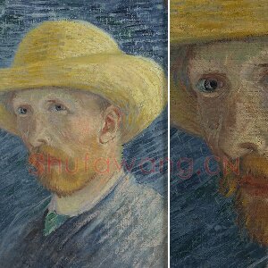 文森特·梵高油画头像《戴草帽的自画像》