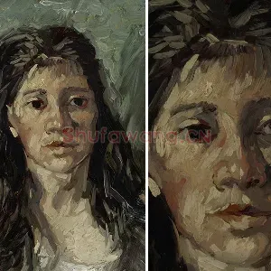 梵高油画人物头像《头发松弛的女人头像》