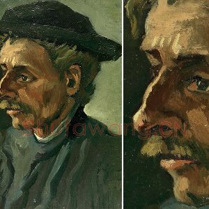 梵高油画头像习作《中年男子的侧面头像》