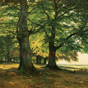 希施金油画风景作品《条顿堡森林的大树》