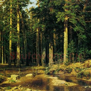 希施金油画森林风景作品