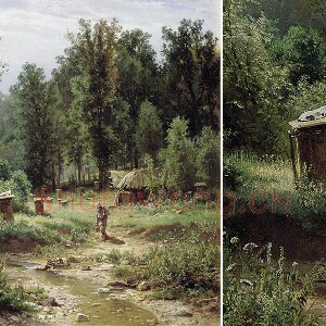 希施金油画风景《森林中的养蜂场》