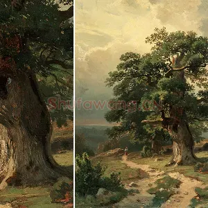 希施金风景画《苍老的橡树》