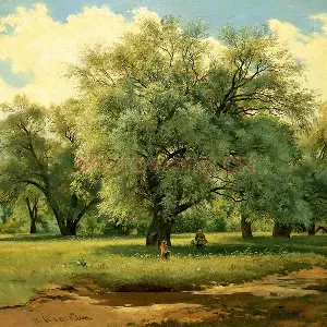 希施金油画橡树风景画