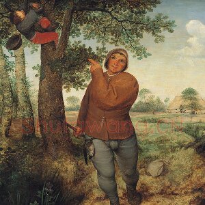 老勃鲁盖尔作品《农民和掏鸟窝的儿童》