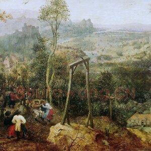 老勃鲁盖尔作品《绞刑架下的舞蹈》又名《绞刑架上的喜鹊》