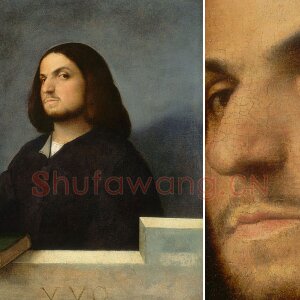 乔尔乔内油画作品《有书的威尼斯绅士肖像》