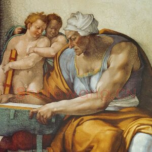 米开朗基罗西斯廷教堂壁画《库迈亚贞女》