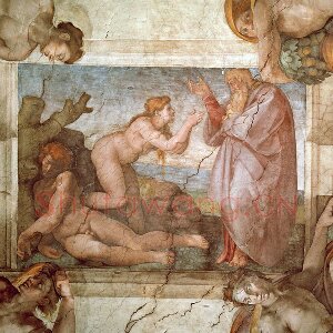 米开朗基罗壁画作品《创造夏娃》