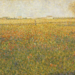 修拉点彩风景《Alfalfa, St. Denis》油画作品