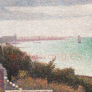 乔治·修拉点彩画《海峡风景》油画作品
