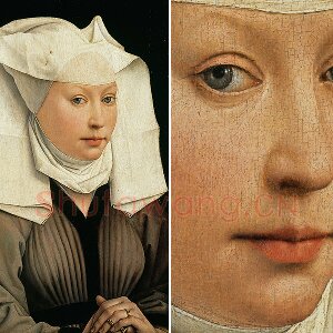 维登油画作品《戴头巾的年轻女子肖像》