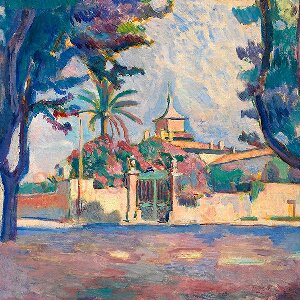 马蒂斯风景画《圣特罗佩李斯广场》