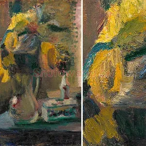 马蒂斯静物画《花瓶里的向日葵》