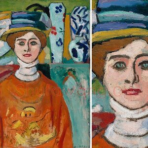 马蒂斯《绿眼睛的女孩》油画人物肖像画