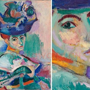 马蒂斯油画人物《戴帽子的女人》