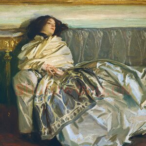 萨金特油画作品《休息》