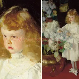 萨金特油画作品小女孩肖像《Helen Sears》