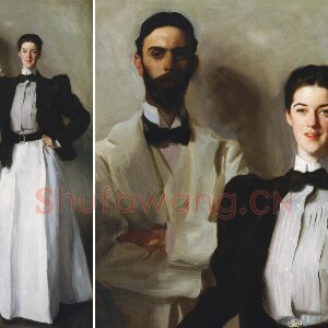 萨金特油画肖像《斯托克斯夫妇》