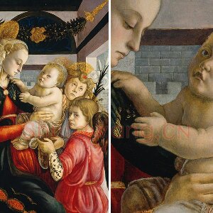 波提切利宗教画《圣母子和天使》