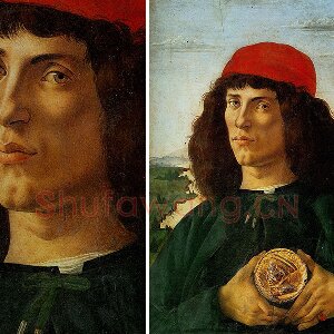 波提切利作品《手持老科西莫像章的男人肖像》