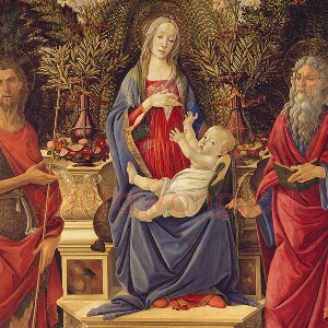 波提切利祭坛画《圣母子与圣徒》